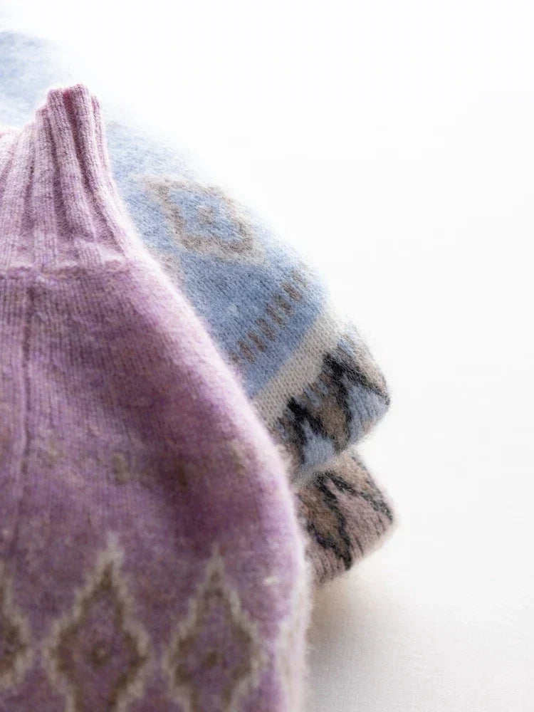 Rachel | Wool Fair Isle Mock Neck Jumper