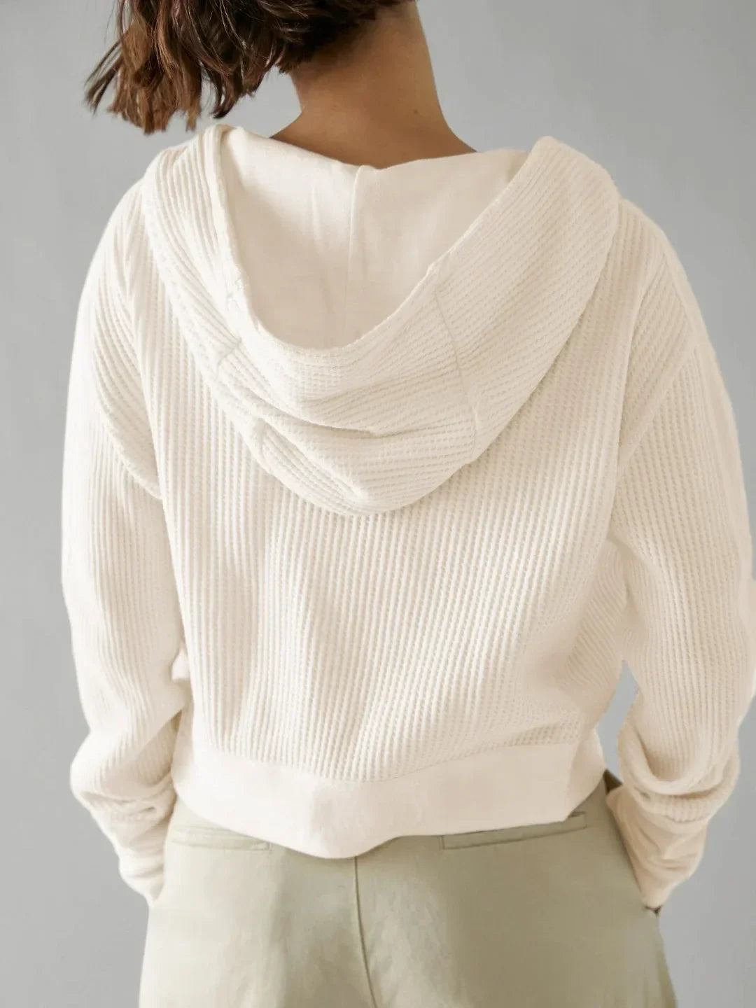 Mariel | Waffle Knit Zip-Up Hoodie