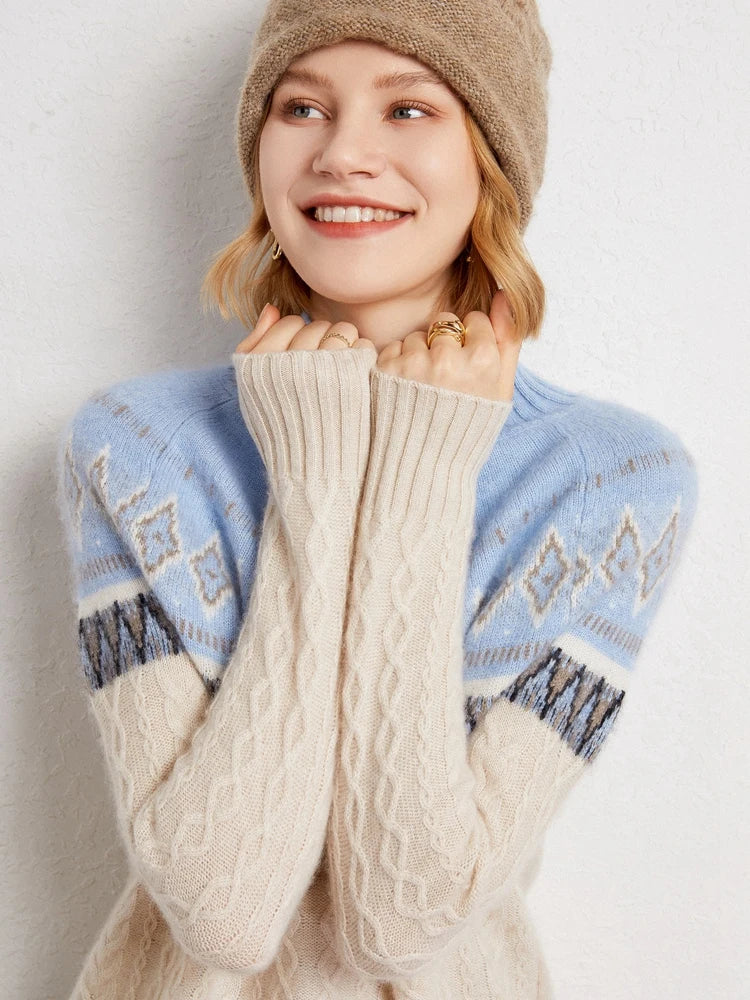 Rachel | Wool Fair Isle Mock Neck Jumper