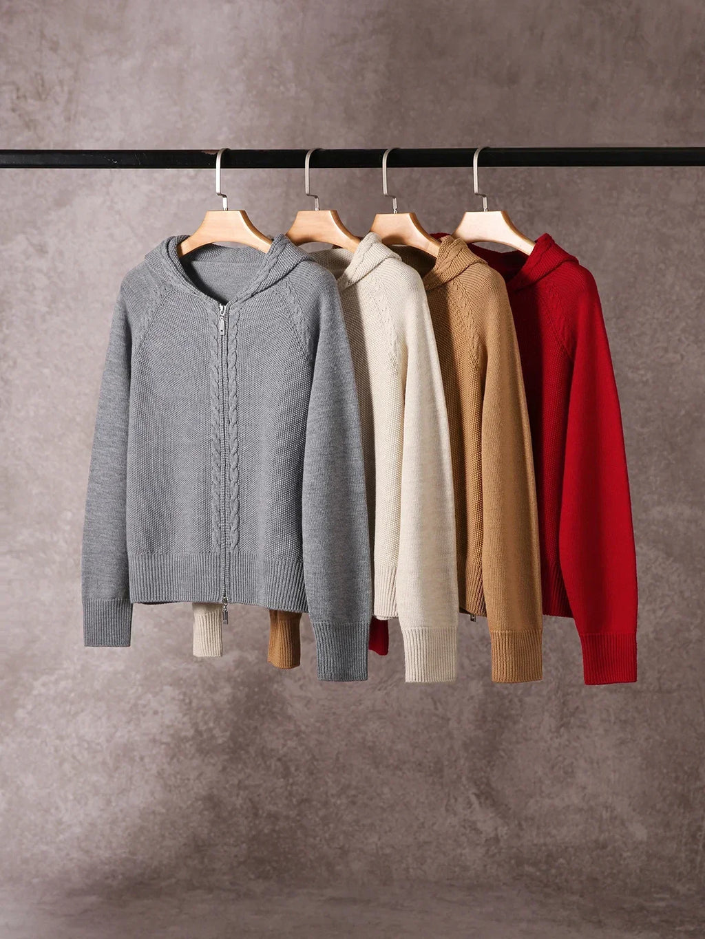 Naomi | Zip-Up Cable Knit Cardigan