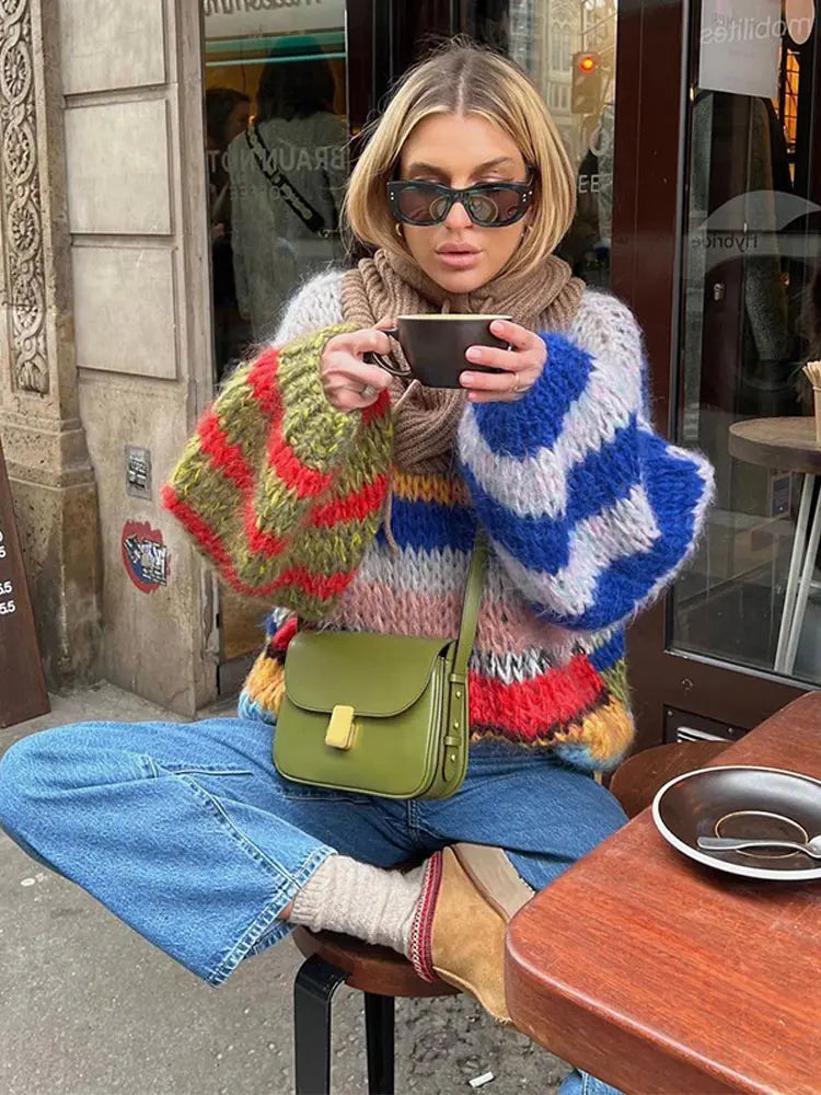 Fern | Multicolour Mohair Roll Neck Jumper