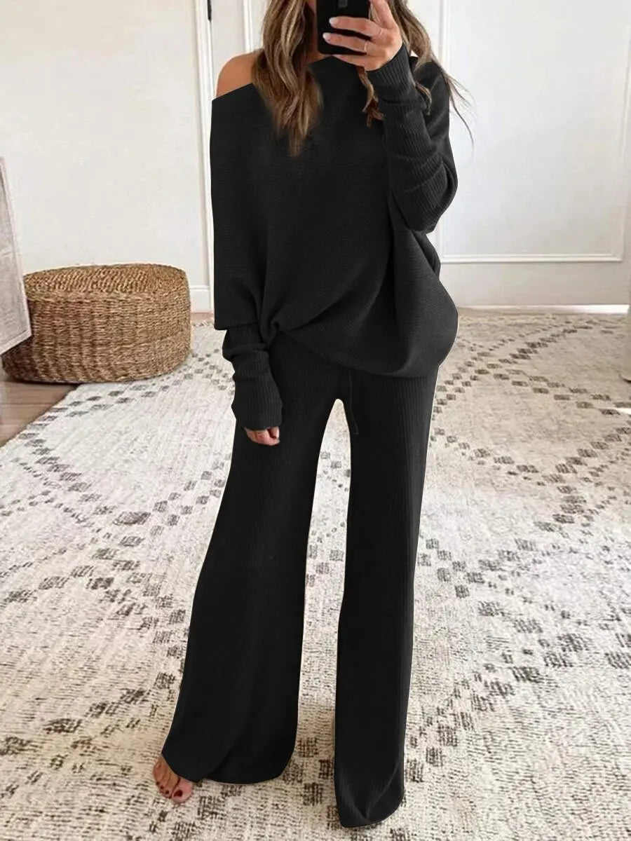 Mabel | Off-Shoulder Knit Lounge Set