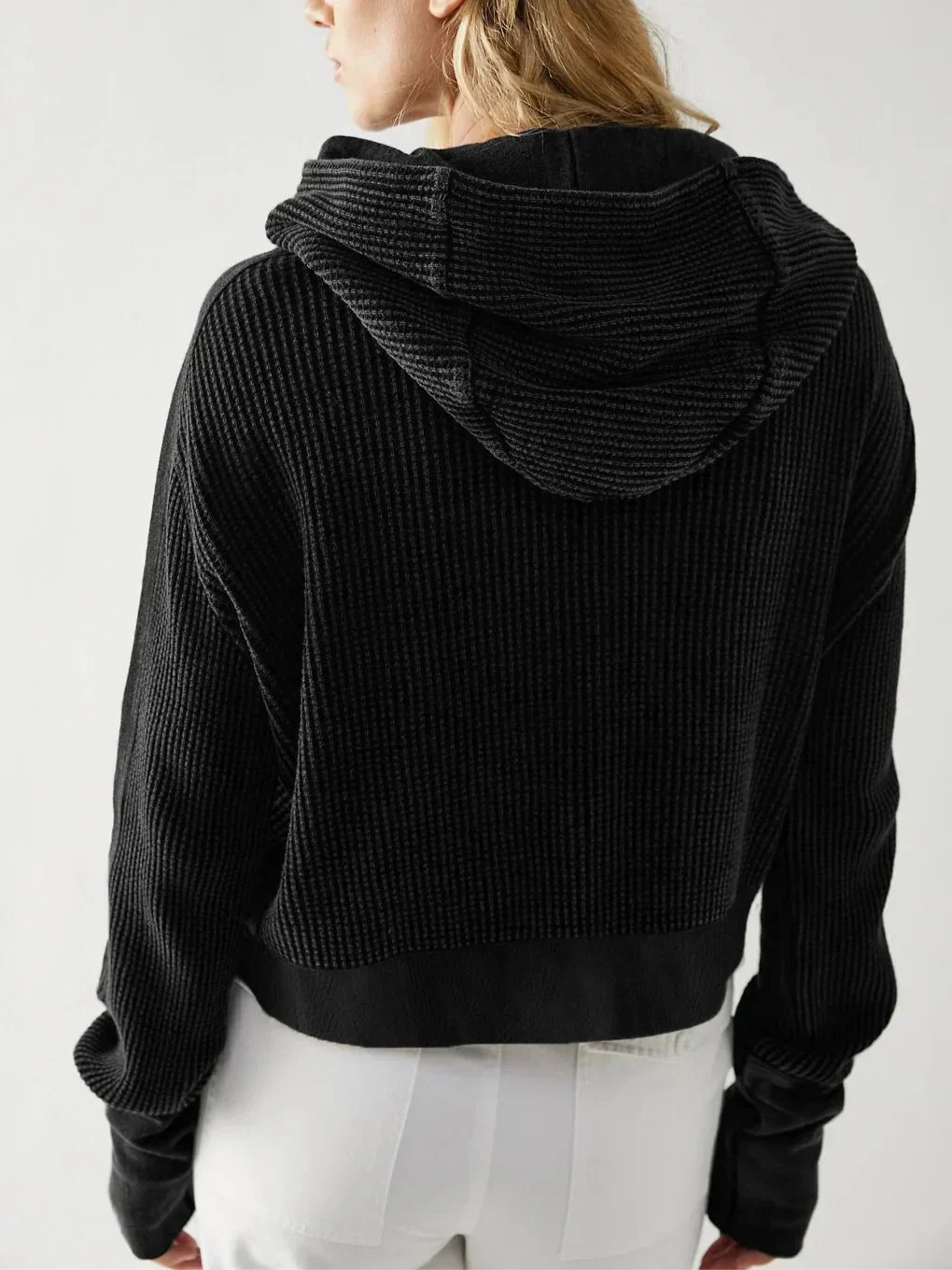 Mariel | Waffle Knit Zip-Up Hoodie