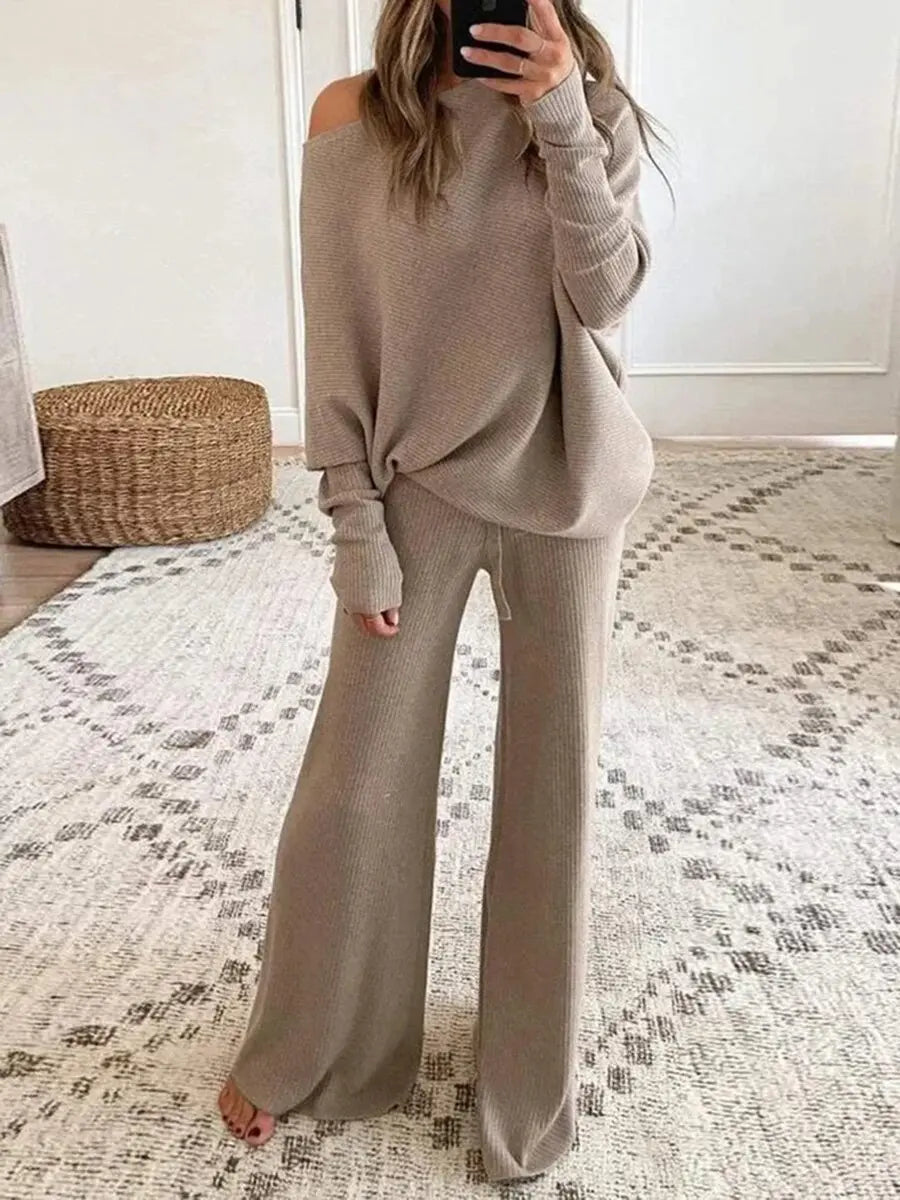 Mabel | Off-Shoulder Knit Lounge Set