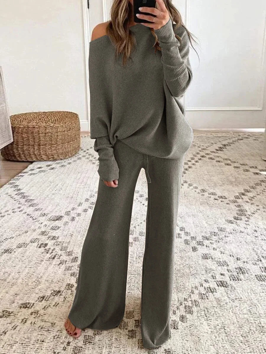 Mabel | Off-Shoulder Knit Lounge Set