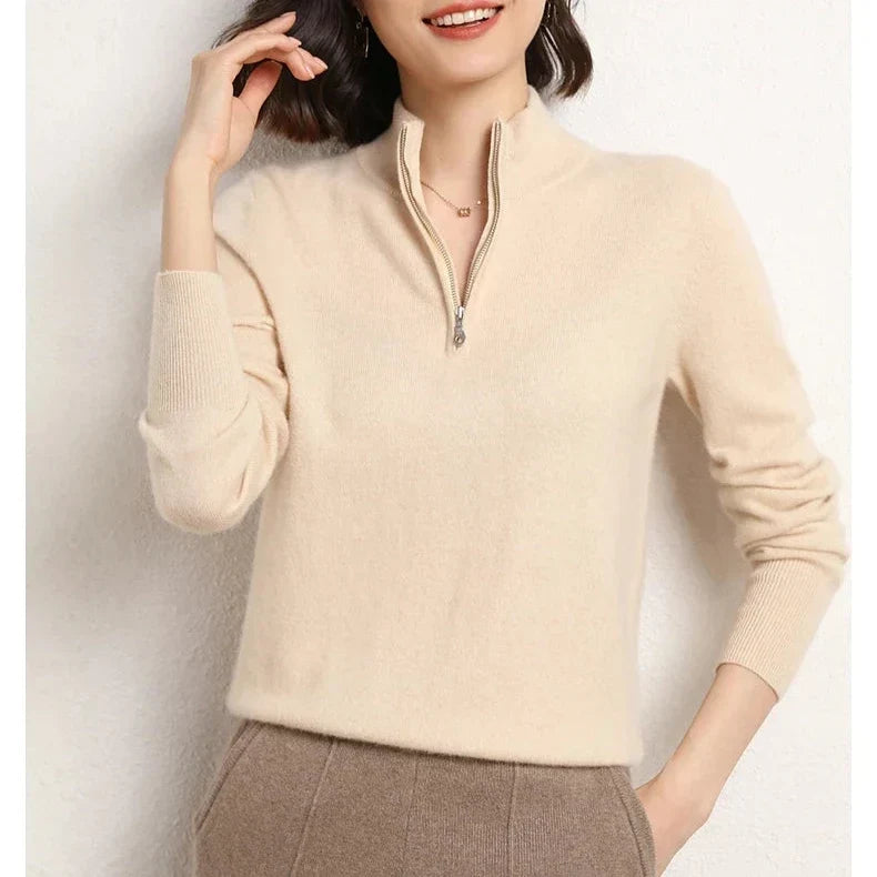 Odette | Merino Wool Half Zip Jumper