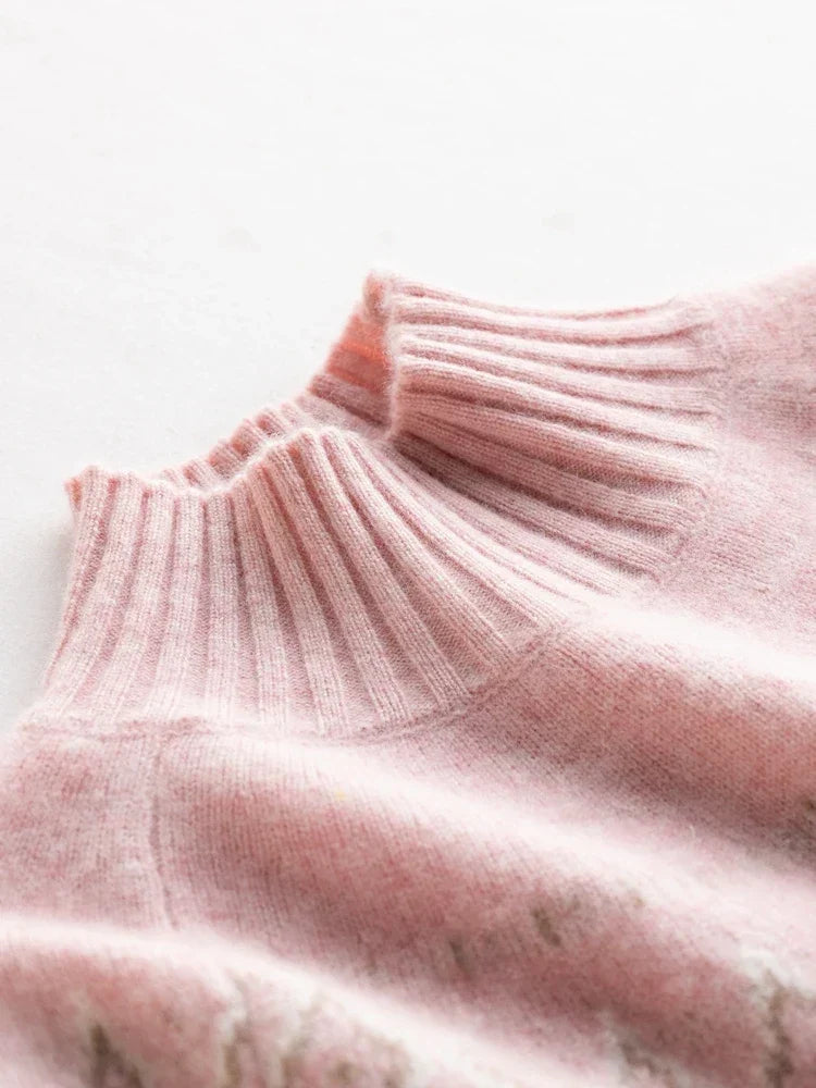 Rachel | Wool Fair Isle Mock Neck Jumper