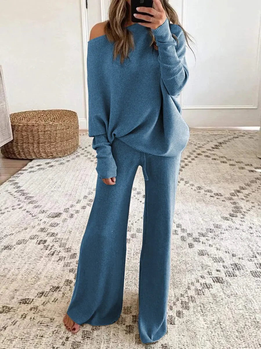 Mabel | Off-Shoulder Knit Lounge Set