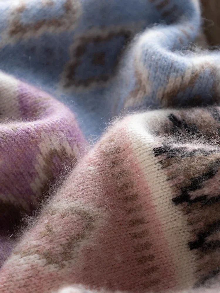 Rachel | Wool Fair Isle Mock Neck Jumper