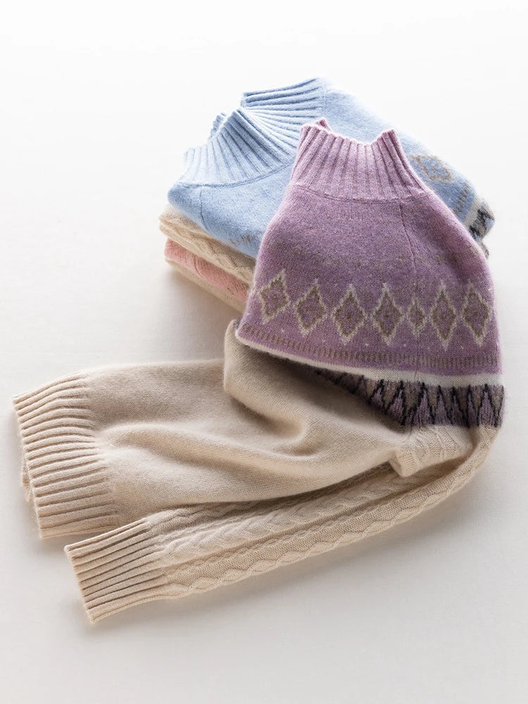 Rachel | Wool Fair Isle Mock Neck Jumper