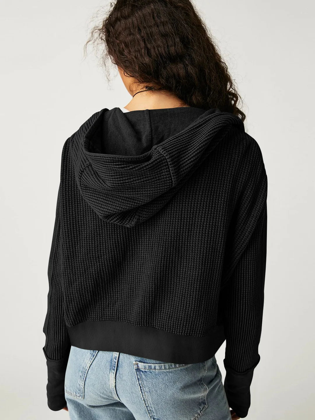 Mariel | Waffle Knit Zip-Up Hoodie