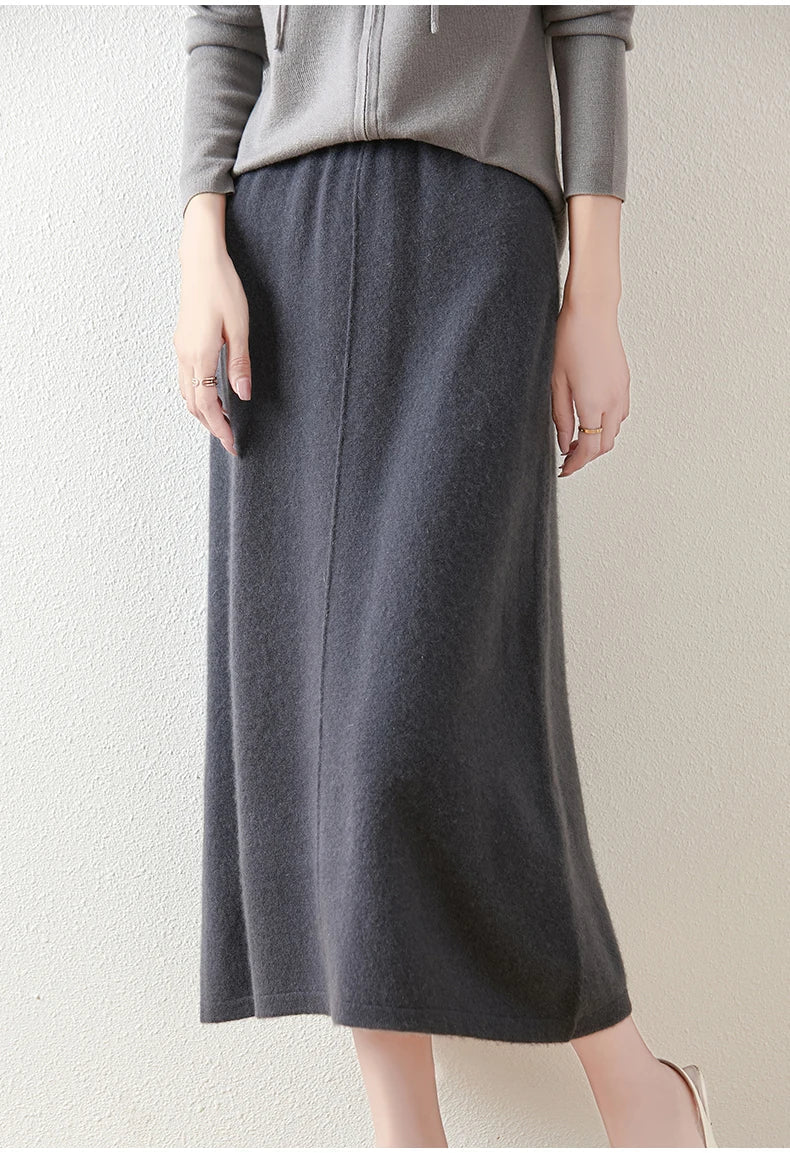 Ramona | Wool Knit Midi Skirt