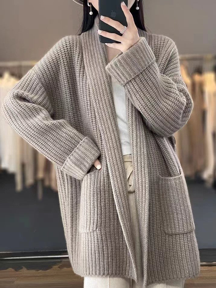 Heather | Shawl Collar Open-Front Cardigan