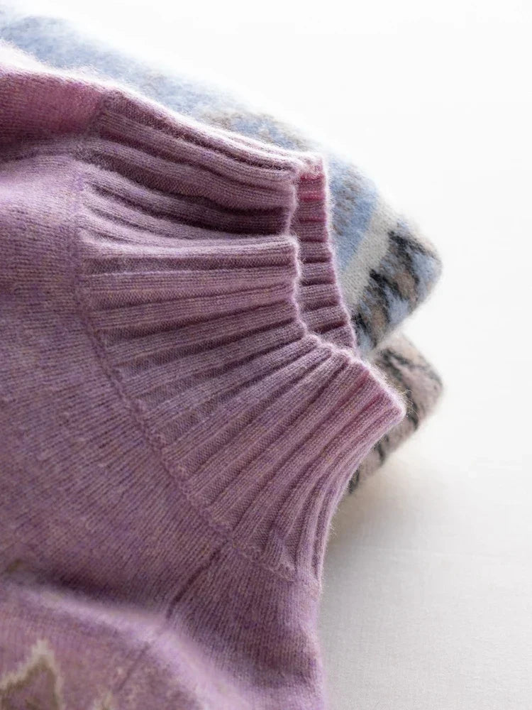 Rachel | Wool Fair Isle Mock Neck Jumper