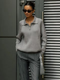 Ruth | Ribbed Zip Neck Jumper