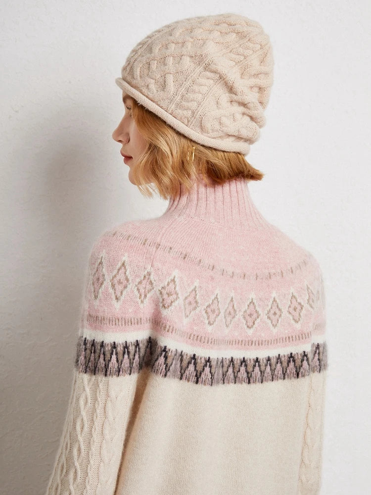 Rachel | Wool Fair Isle Mock Neck Jumper
