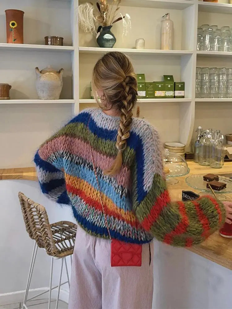 Fern | Multicolour Mohair Roll Neck Jumper