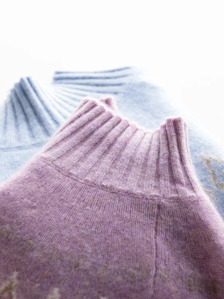 Rachel | Wool Fair Isle Mock Neck Jumper