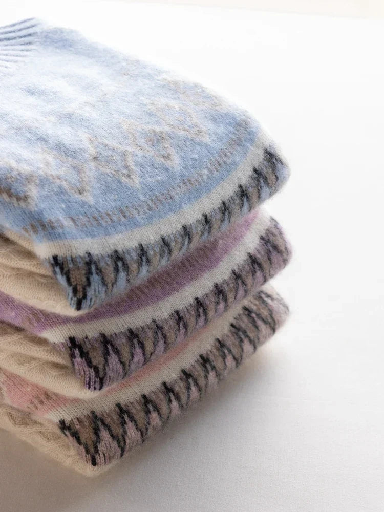 Rachel | Wool Fair Isle Mock Neck Jumper