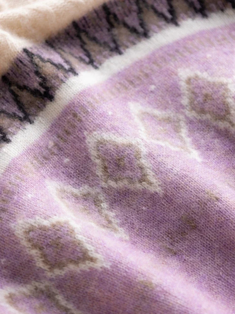 Rachel | Wool Fair Isle Mock Neck Jumper