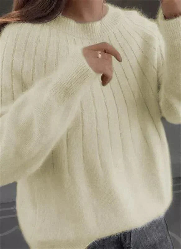 Delia | Ribbed Crew Neck Jumper