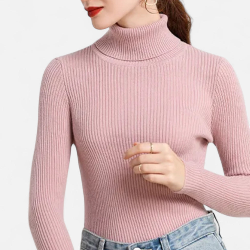 Ava | Slim Ribbed Roll Neck Jumper