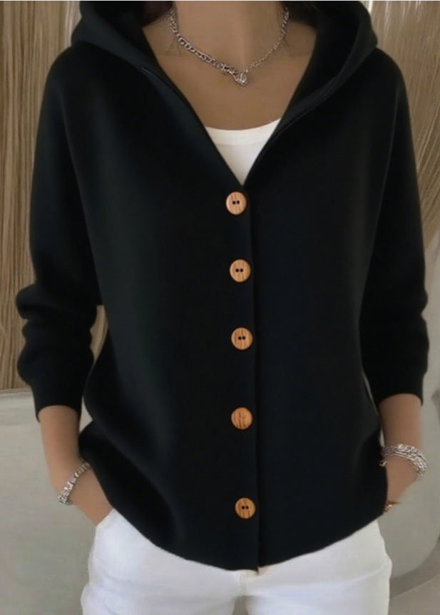 Isadora | Hooded Button Knit Cardigan