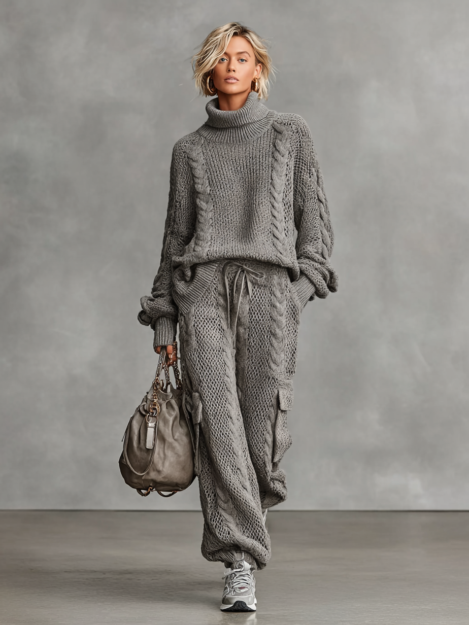 Marigold | Cable Knit Cargo Co-ord Set