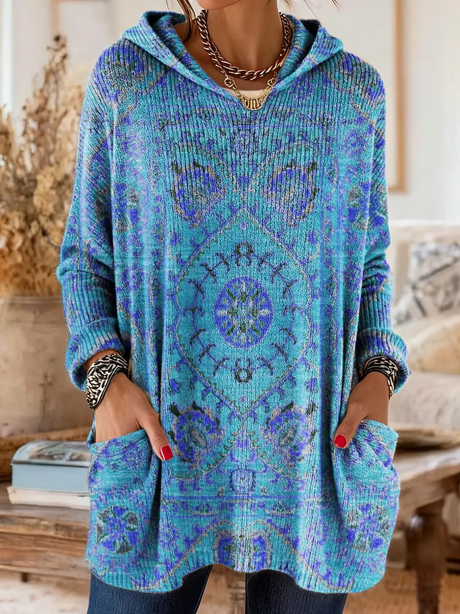 Miriam | Printed Hooded Knit Tunic