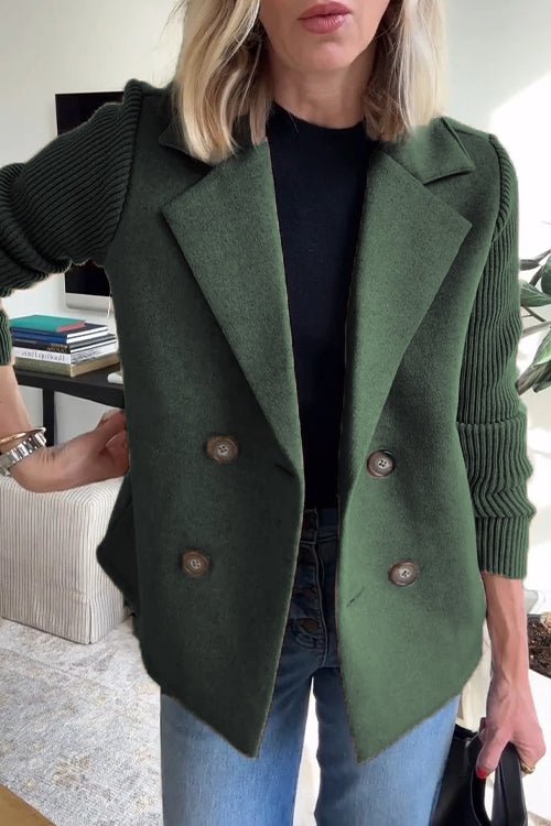 Evelyn | Knit-Sleeve Tailored Blazer