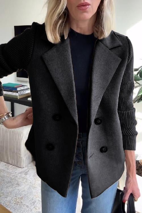 Evelyn | Knit-Sleeve Tailored Blazer