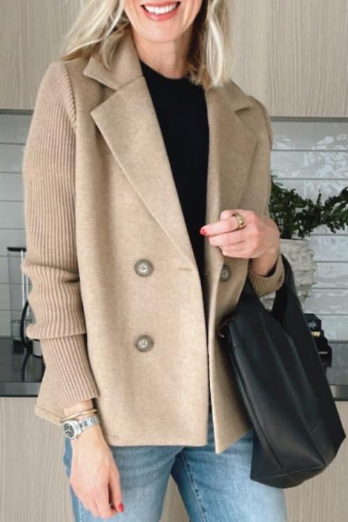 Evelyn | Knit-Sleeve Tailored Blazer
