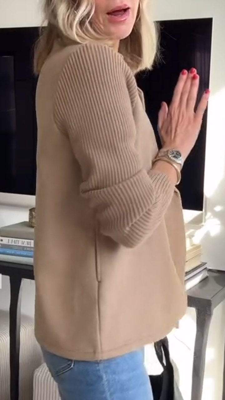 Evelyn | Knit-Sleeve Tailored Blazer