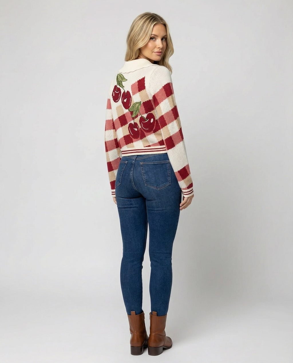 Jessamine | Cropped Collared Knit Cardigan
