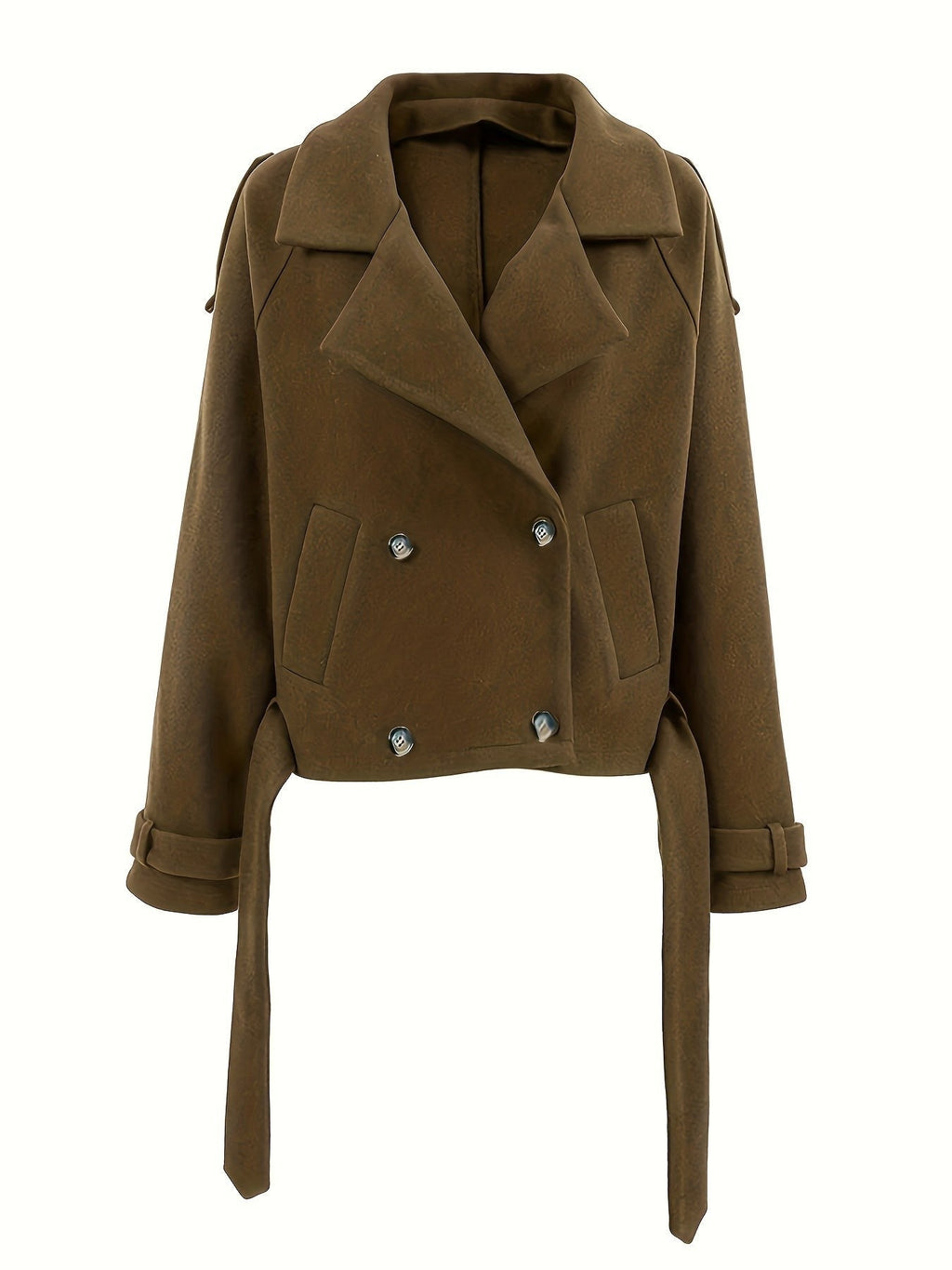 Belted cropped pea coat