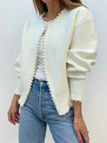 Katherine | Pearl Trim Knit Cardigan