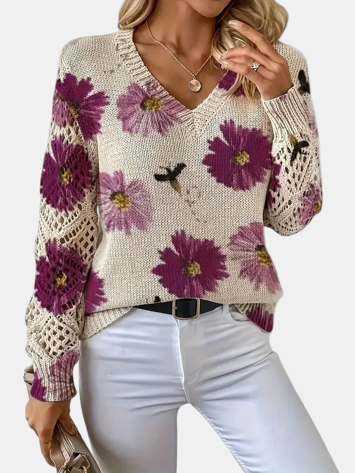 Sidonie | Floral V-Neck Jumper
