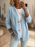 Light Blue denim button-down cardigan