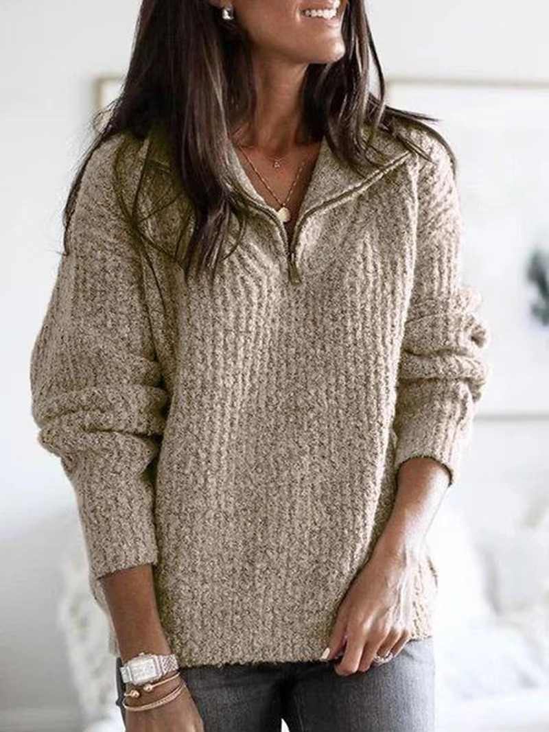 Norah | Marled Quarter Zip Jumper