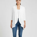 White draped waterfall cardigan