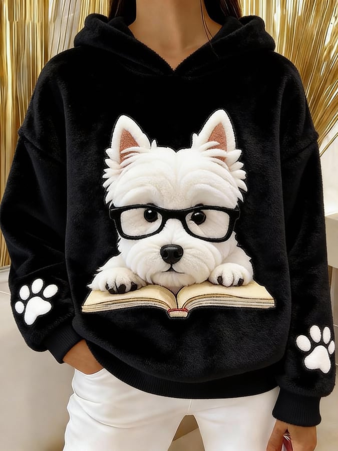 Romilly | Dog Graphic Hooded Sweatshirt