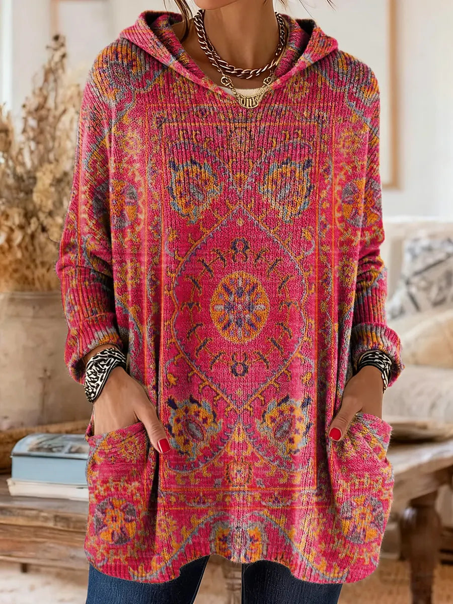 Miriam | Printed Hooded Knit Tunic