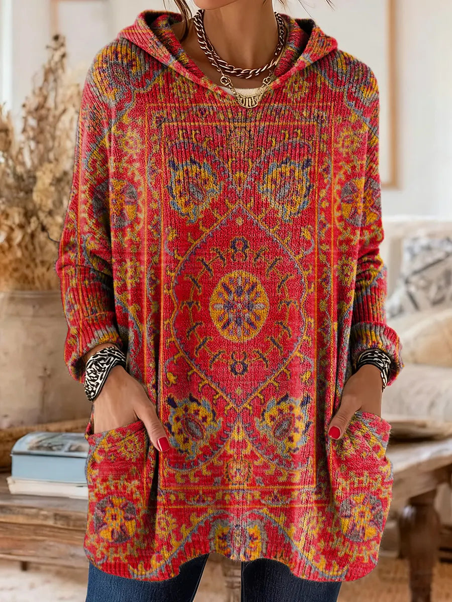 Miriam | Printed Hooded Knit Tunic