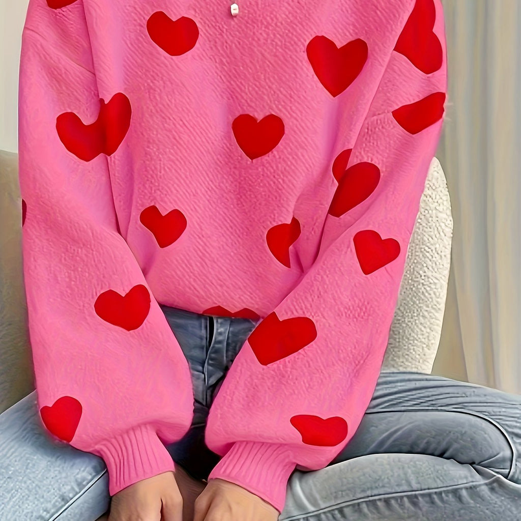 Veronica | Wool Mix Heart Knit Jumper