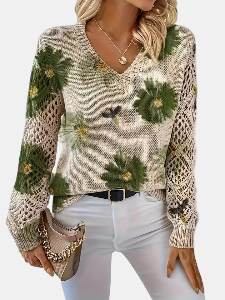 Sidonie | Floral V-Neck Jumper
