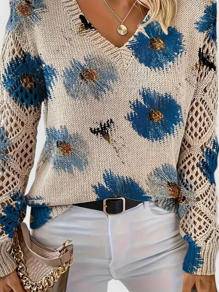 Sidonie | Floral V-Neck Jumper