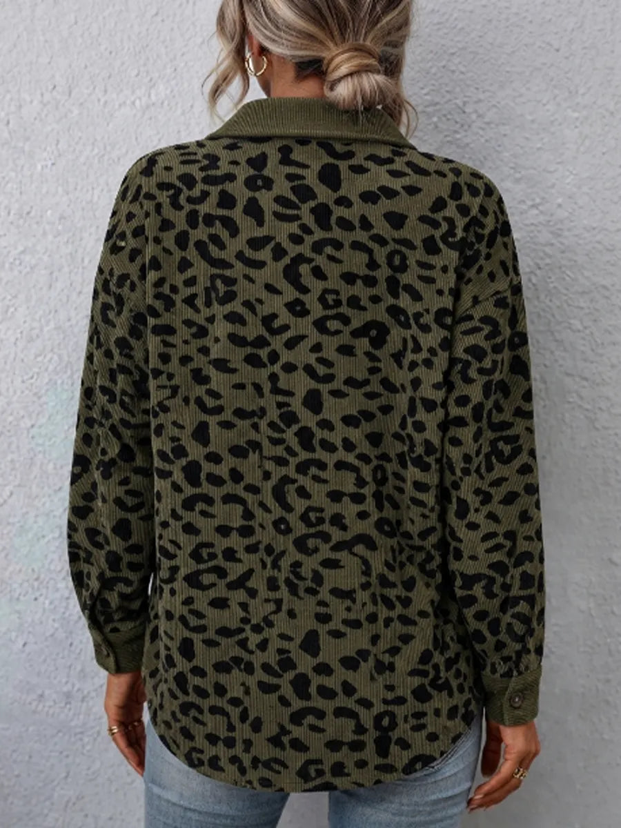 Simone | Leopard Print Corduroy Shacket