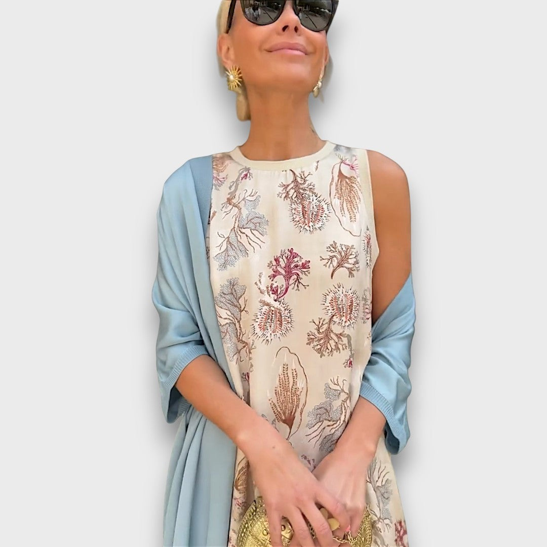 Floral maxi dress and cardigan set