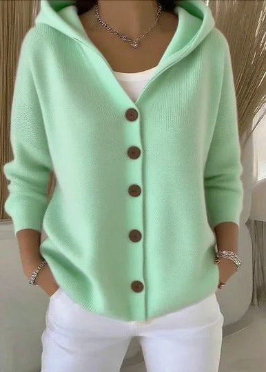 Isadora | Hooded Button Knit Cardigan