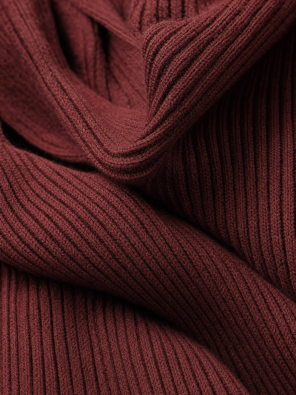 Half-zip ribbed wool midi dress